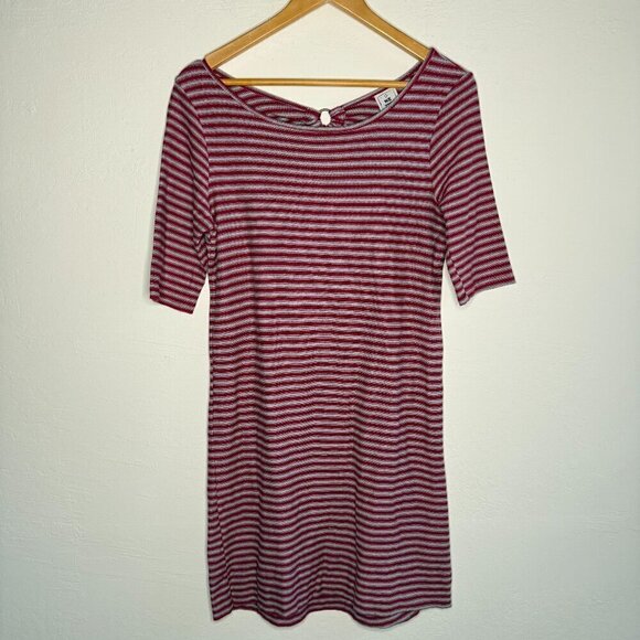 We The Free Striped Frenchie Dress Soft Knit T-Shirt 100% Cotton Size Medium - Picture 3 of 9